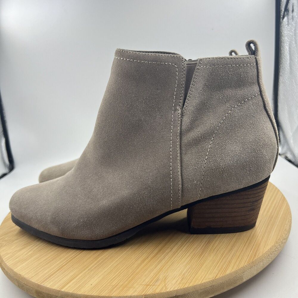AQUA COLLEGE Womens Beige Waterproof Isla Round Toe Leather Booties Sz 8 Boots